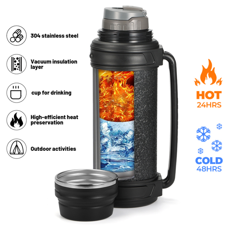 Outdoor Stainless Steel Water Pot Large Capacity Insulated Water Bottle with Car Portable Travel Kettle Thermal Pot for Travel