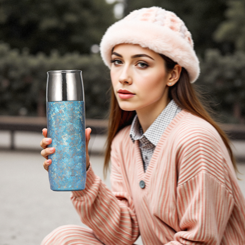 400 ML Girls Double-Walled Titanium Vacuum Insulated Coffee Mug Tumbler Gift Set 12-24 Hours Thermal Insulation