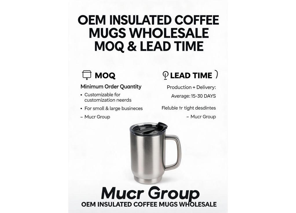 What are the MOQ and lead time for OEM insulated coffee mugs wholesale?