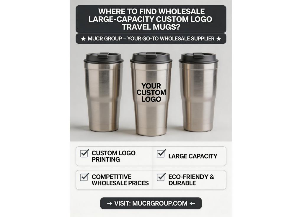 Where to find wholesale suppliers for large-capacity travel mugs with custom logo printing?