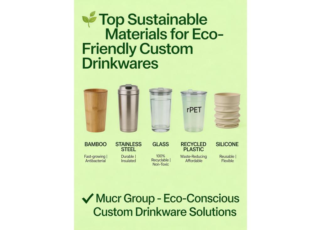 What sustainable materials are best for eco-friendly custom drinkware production?