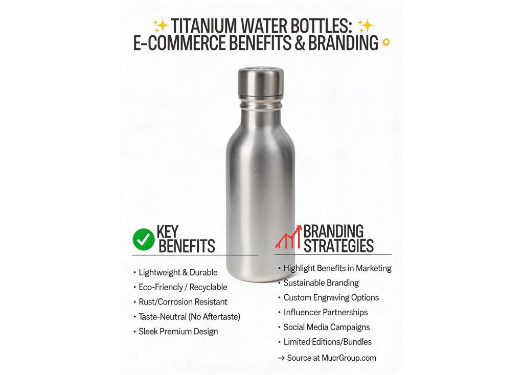 What are the benefits of titanium water bottles for e-commerce sellers and how to brand them?