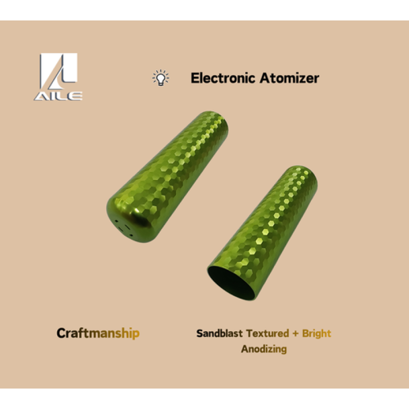 Electric Atomizer Enclosure- Sandblast Textured + Bright Anodizing