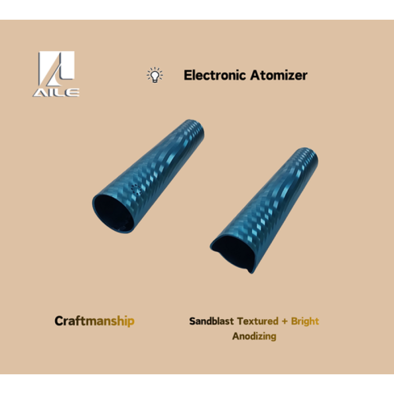 Electric Atomizer Enclosure- Sandblast Textured + Bright Anodizing