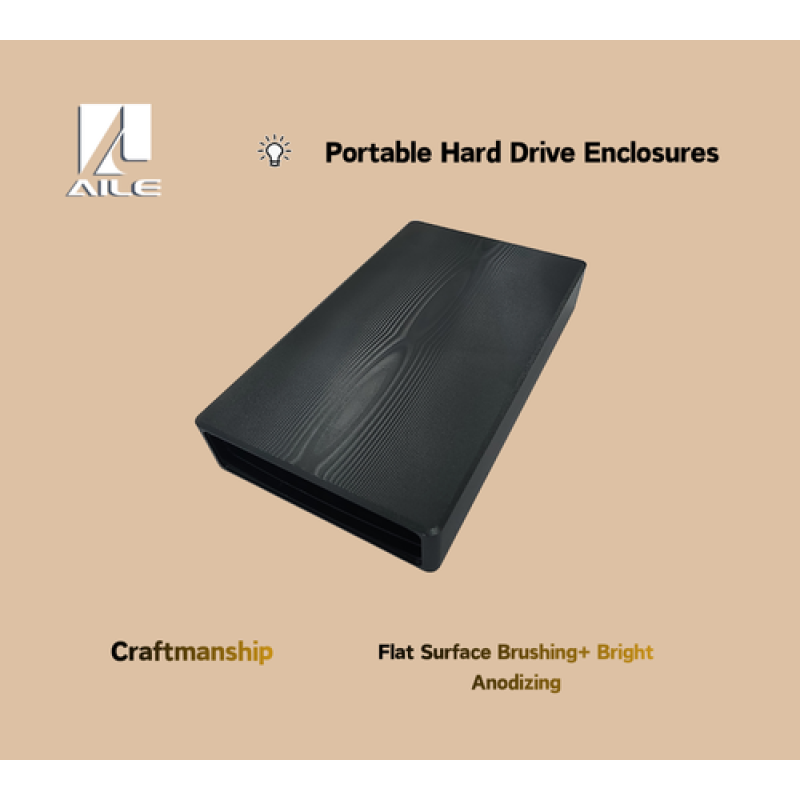 Portable Hard Drive Enclosures -Flat Surface Brushing+ Bright Anodizing