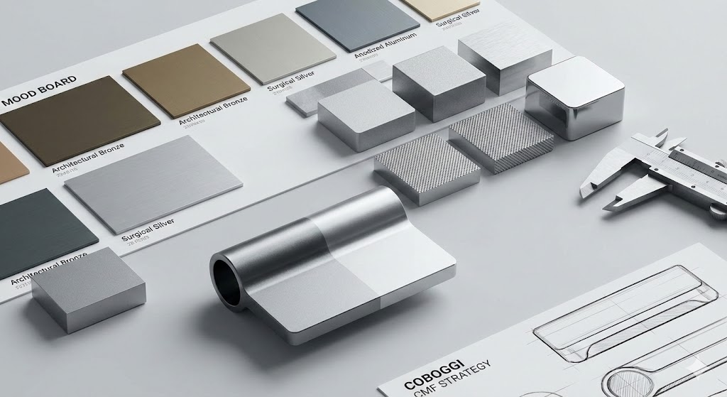 CMF Mood Board for an aluminum product
