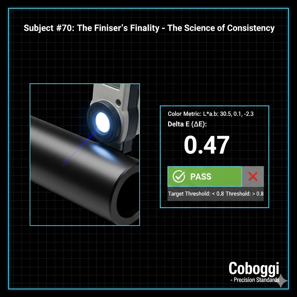 a Spectrophotometer measuring an aluminum part