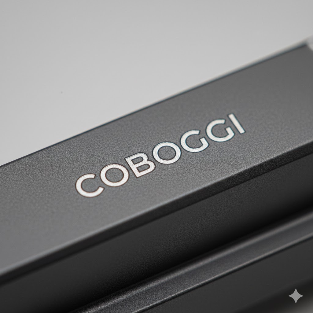 the COBOGGI logo engraved on this specific Satin-Hard texture