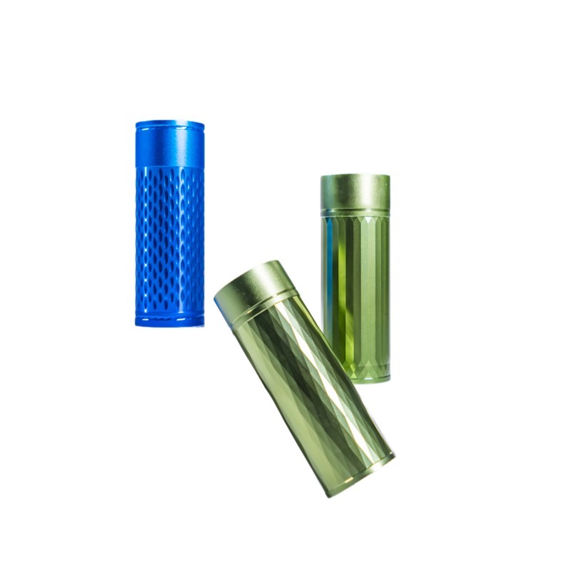 Diamond Cut & Sandblasted Aluminum Atomizer Case | Bright Anodized