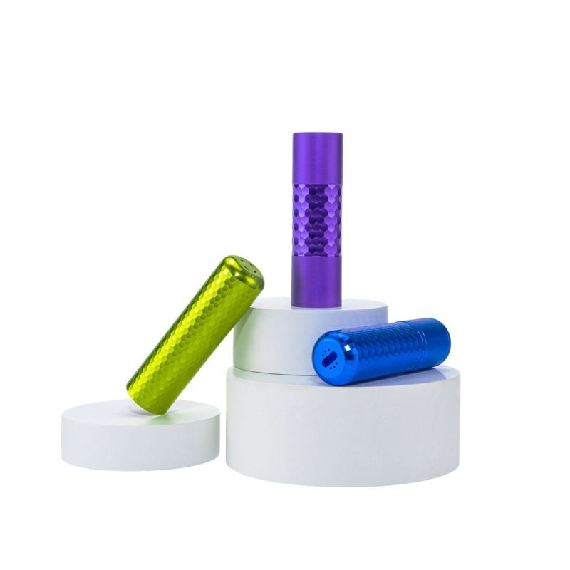 Diamond Cut & Sandblasted Aluminum Atomizer Case | Bright Anodized