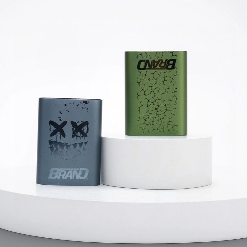 Laser Blued & Bright Anodized Aluminum Atomizer Case | Sandblasted