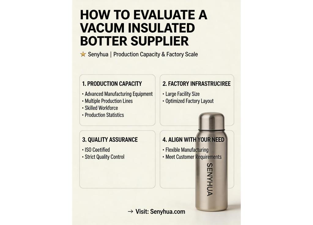 How to evaluate the production capacity and factory scale of a vacuum insulated bottle supplier?