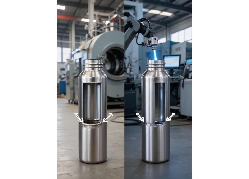 What are the key differences between vacuum braze welding and laser welding for double-wall insulation?