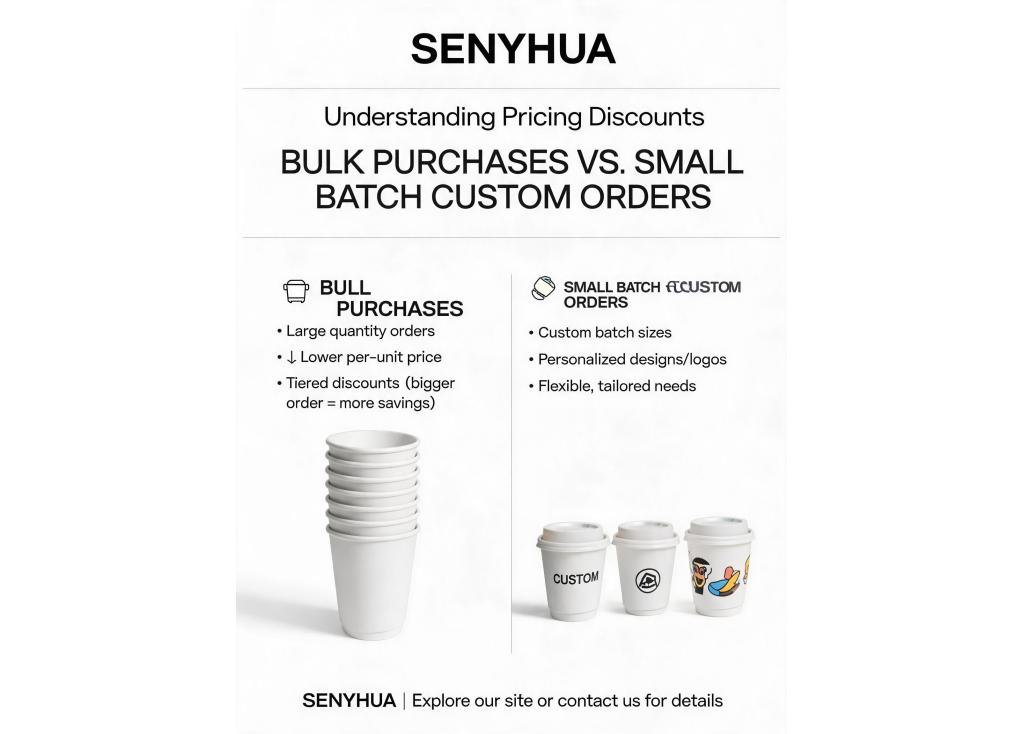 Are there pricing discounts for bulk purchases versus small batch custom orders?