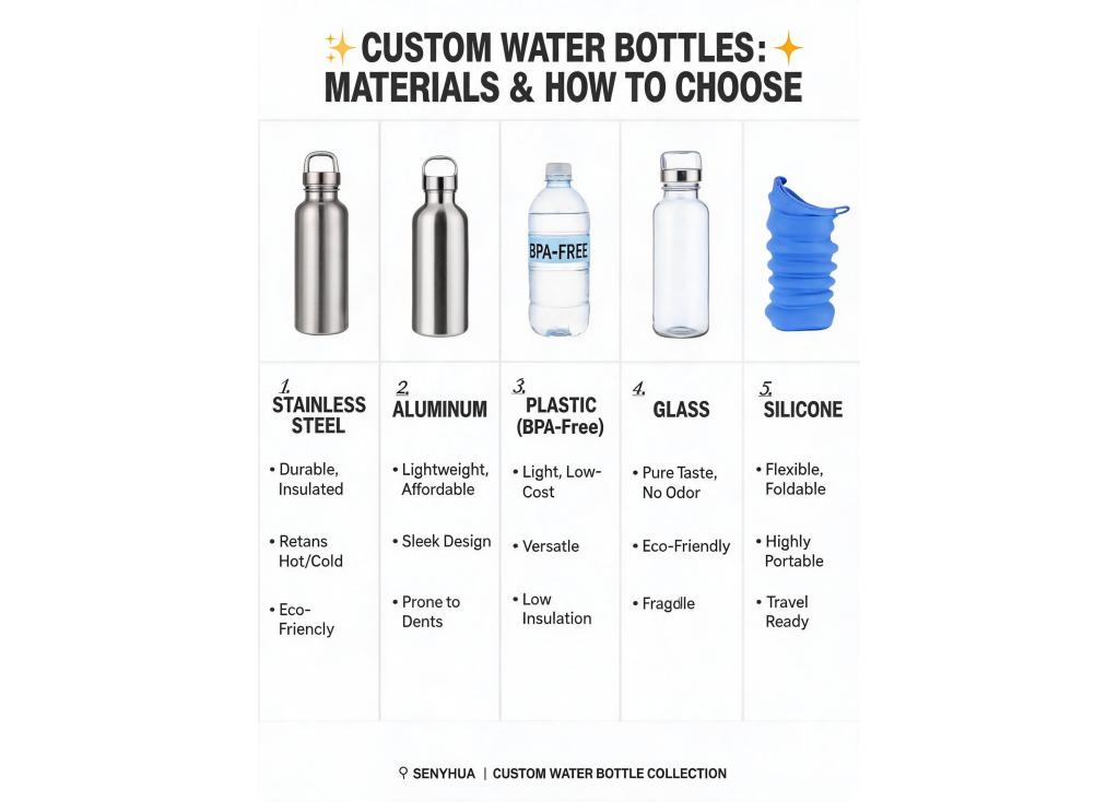 What materials are available for custom water bottles and how to choose the right one?