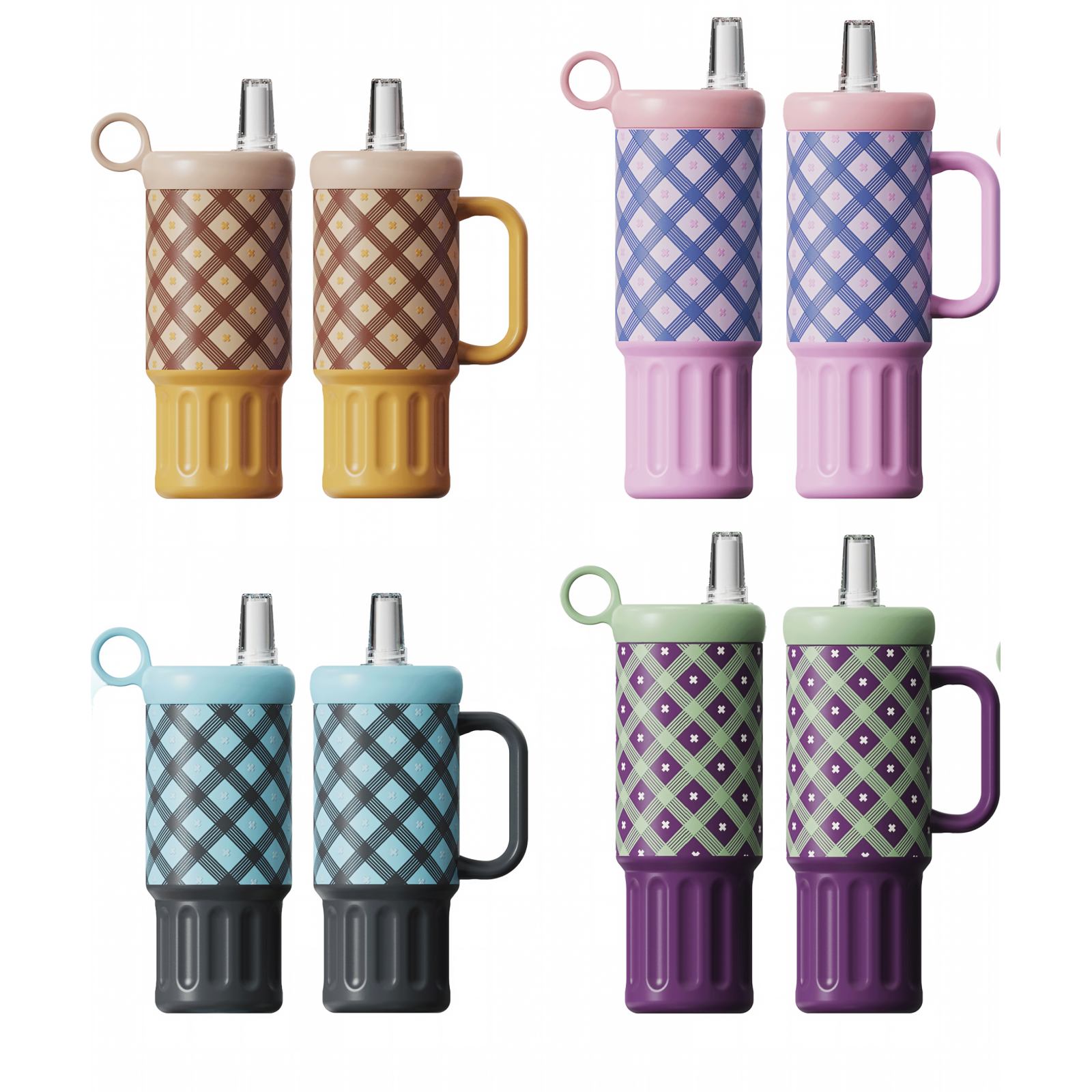 30oz Vacuum Insulated Stainless Steel Tumbler With Handle, Leak Proof Straw Lid Travel Mug, Customizable Reusable Water Bottle For Outdoor & Corporate Gifts