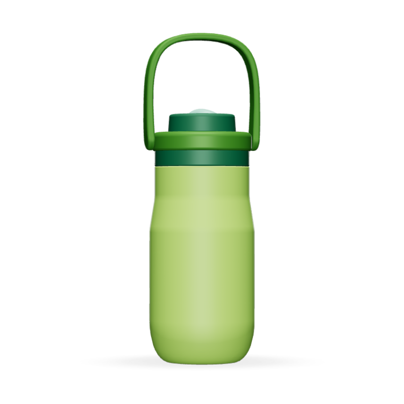 17oz Ergonomic Handle Straw Lid Insulated Stainless Steel Water Bottle - Customizable