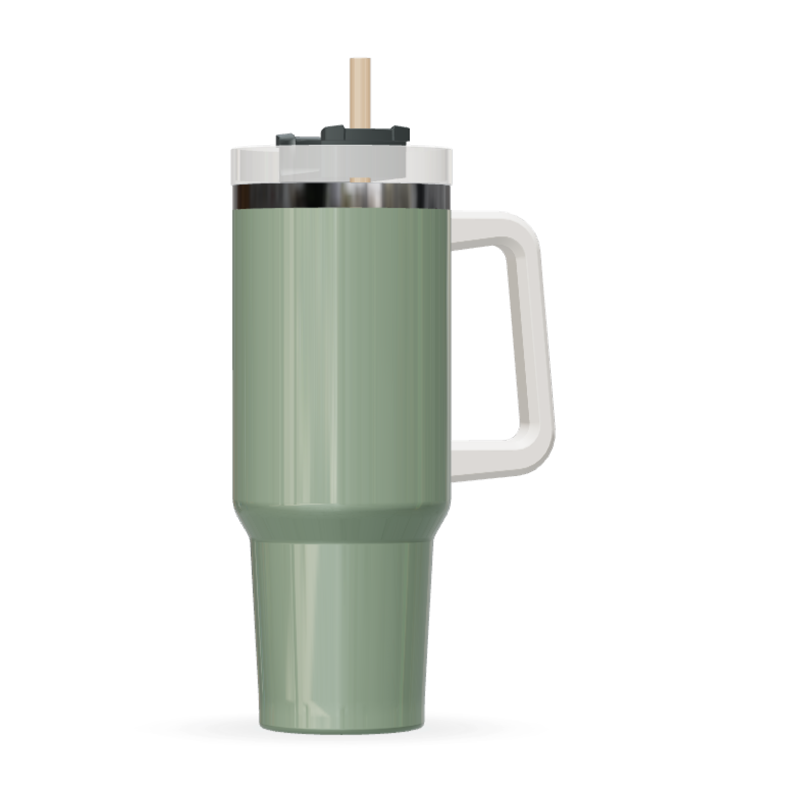 40oz Vacuum Insulated Stainless Steel Tumbler with Handle & Straw