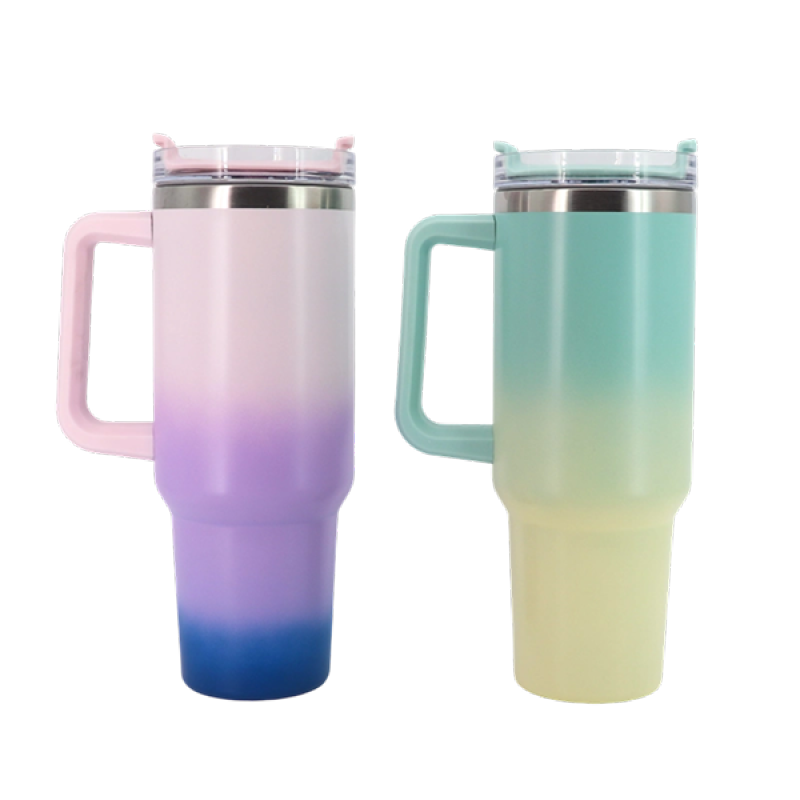 40oz Vacuum Insulated Stainless Steel Tumbler with Handle & Straw