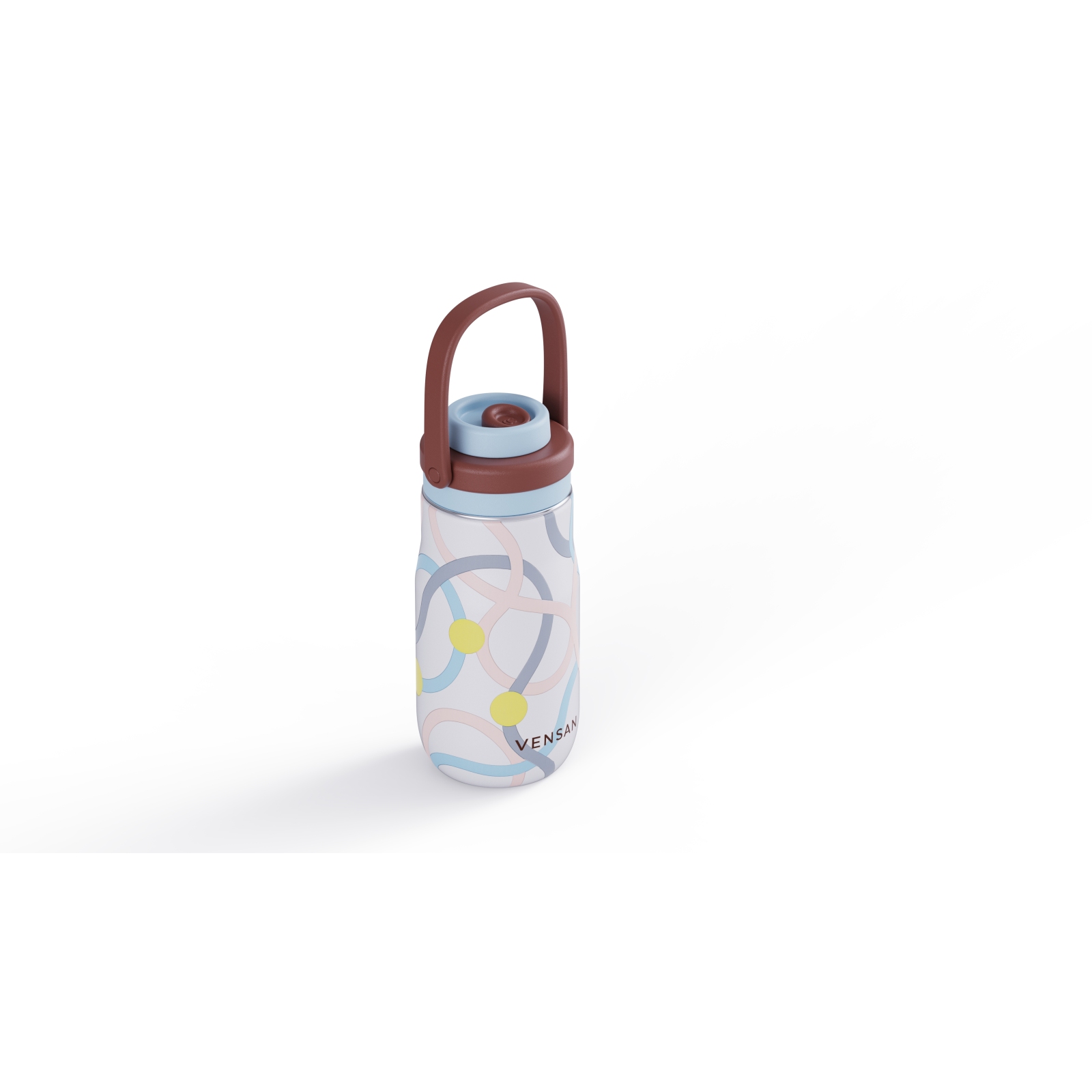 17oz Ergonomic Handle Straw Lid Insulated Stainless Steel Water Bottle - Customizable