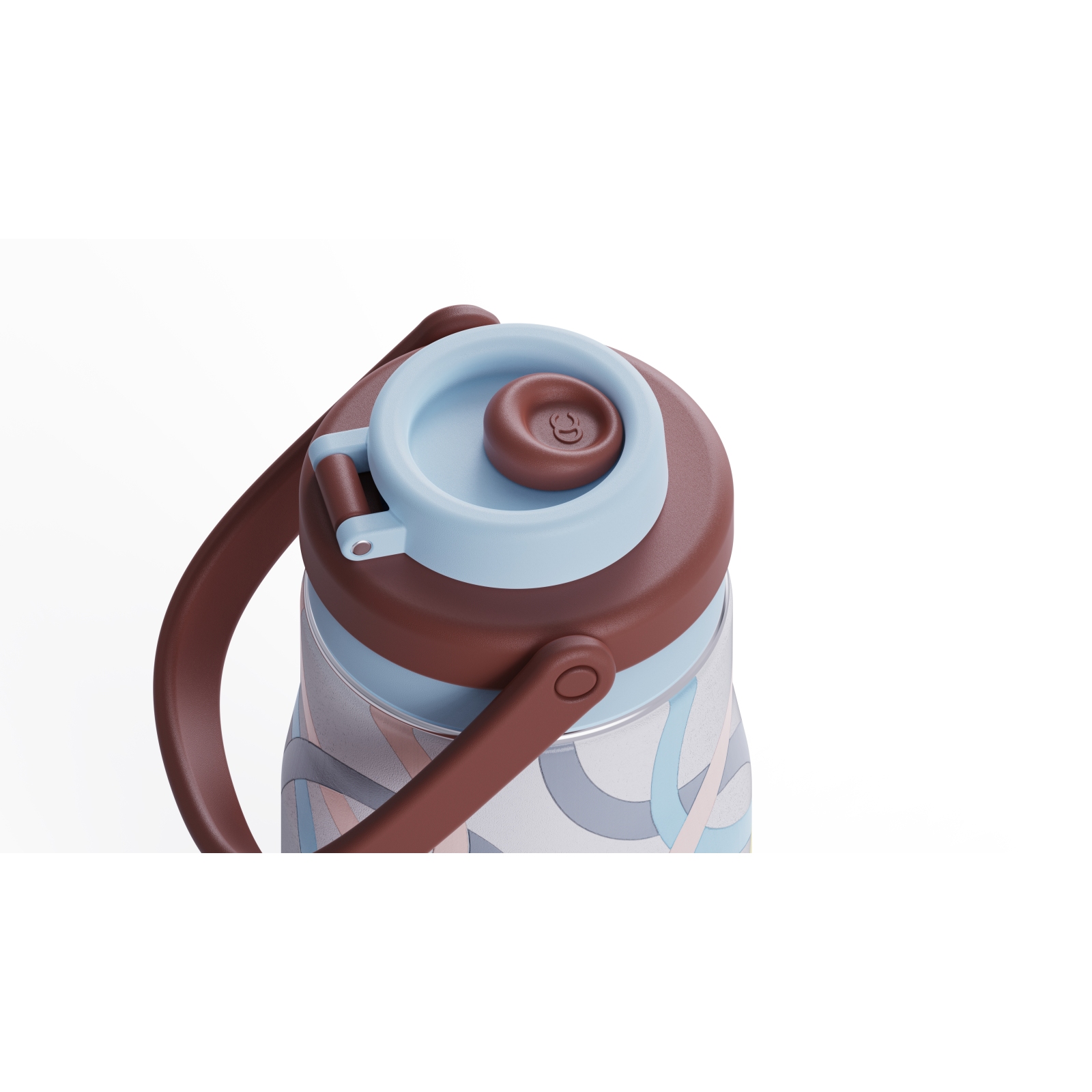 17oz Ergonomic Handle Straw Lid Insulated Stainless Steel Water Bottle - Customizable