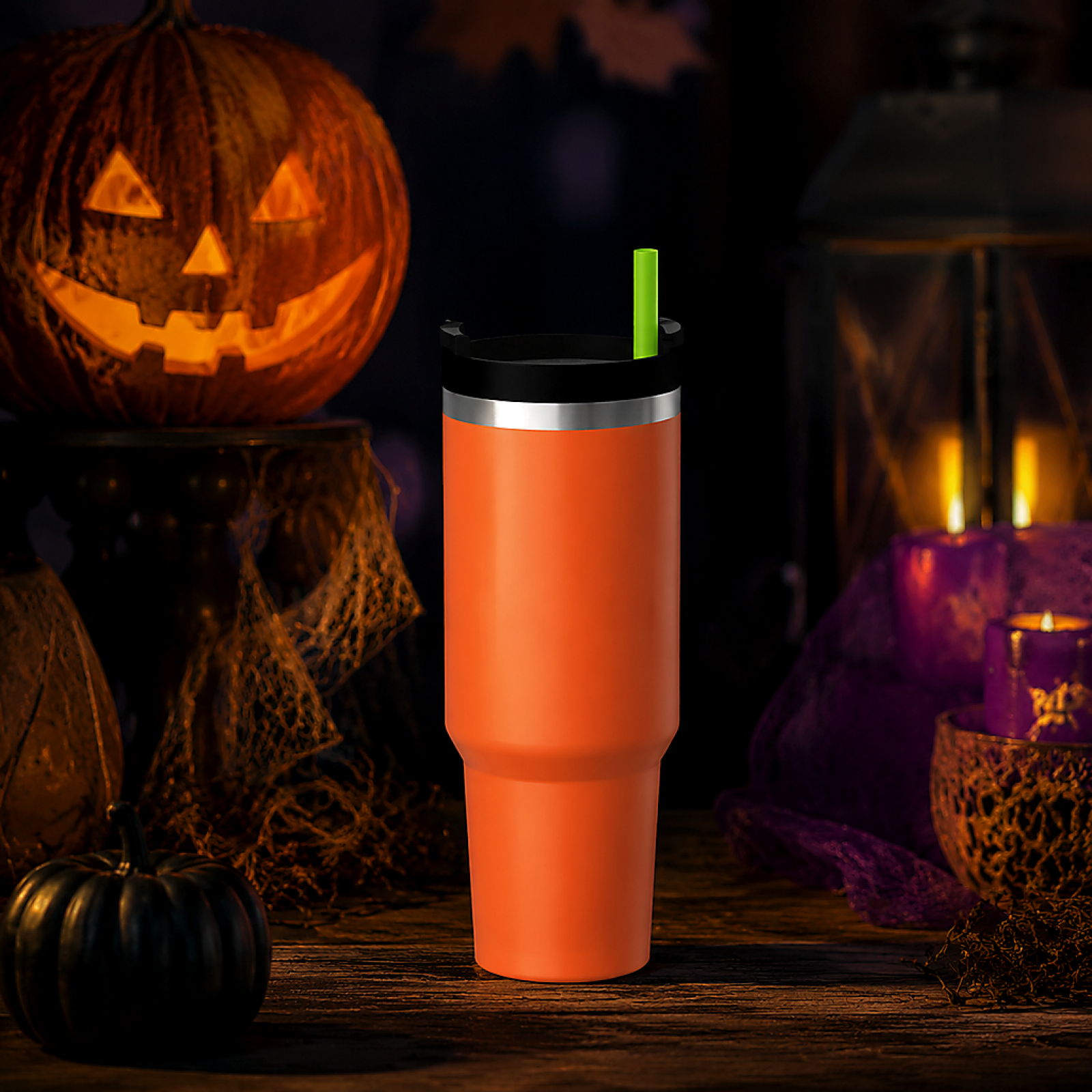 40oz Vacuum Insulated Stainless Steel Tumbler with Handle & Straw