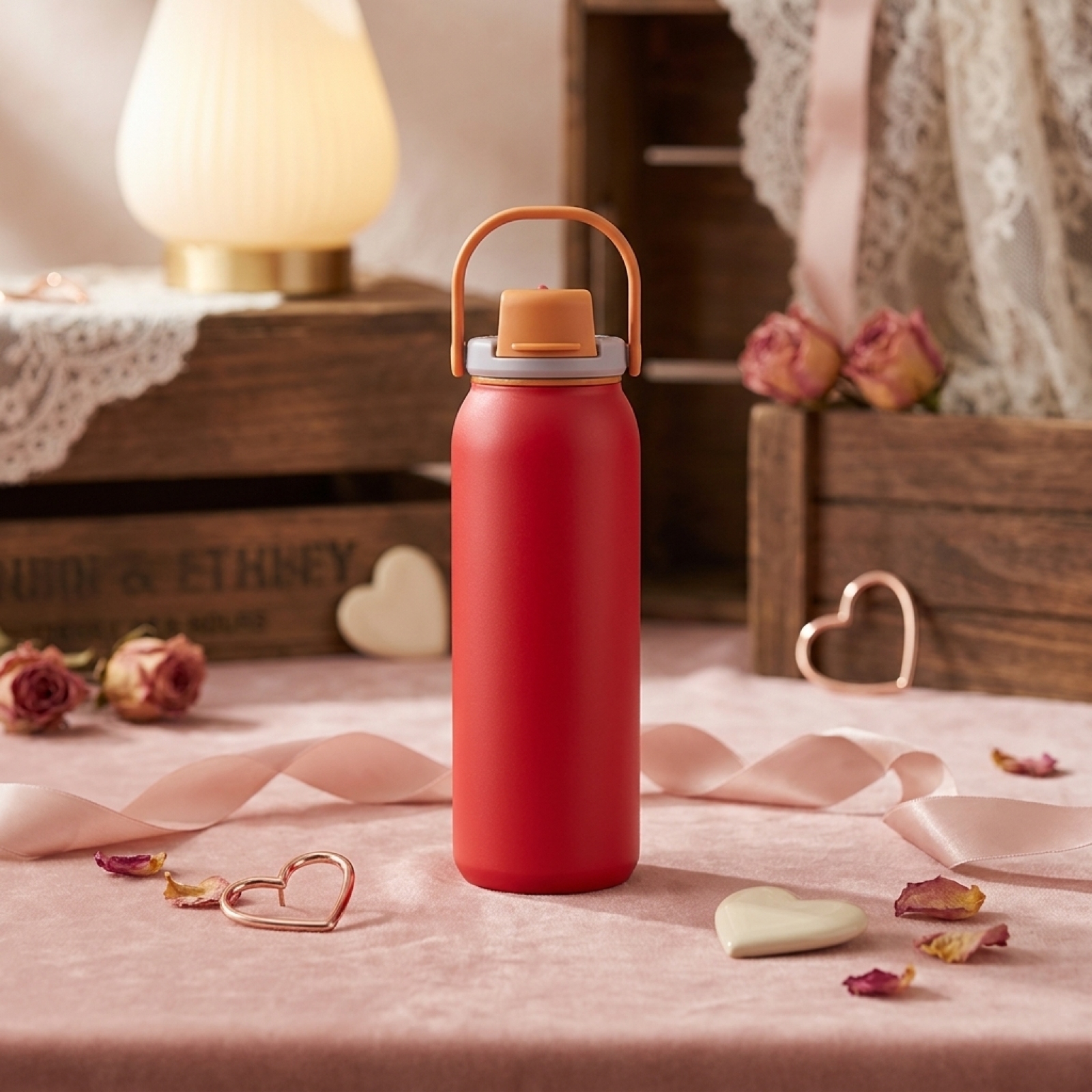 25oz Customizable 304 Stainless Steel Flip Lid Insulated Water Bottle With Portable Handle