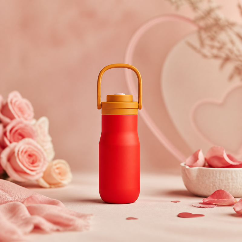 21oz Customizable 304 Stainless Steel Insulated Water Bottle With Carry Handle & Straw Lid