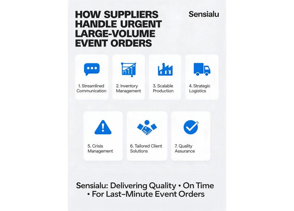 How do suppliers handle urgent large-volume orders with tight deadlines for events?