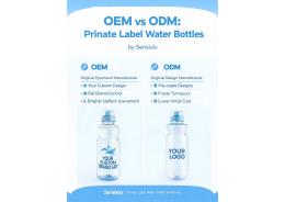 What should I consider when choosing between OEM and ODM services for private label water bottles?