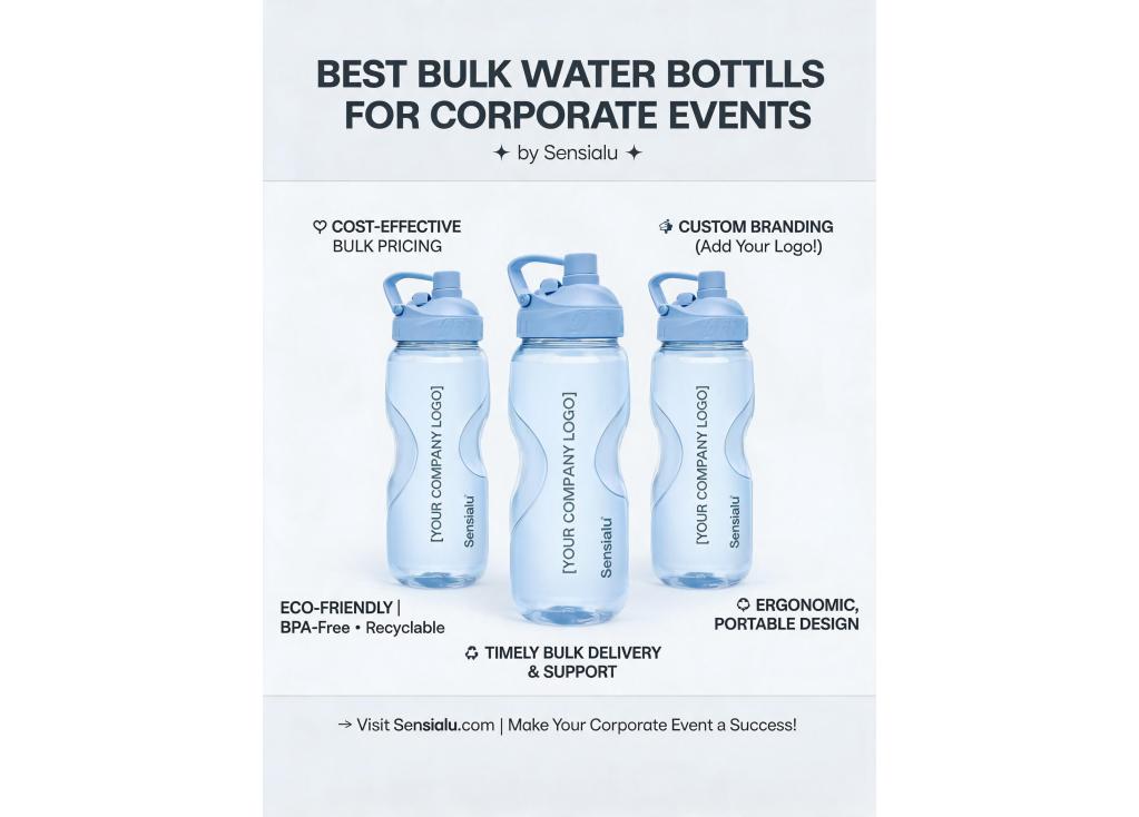 What are the most practical and cost-effective options for bulk water bottles for corporate events?