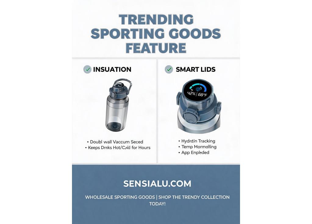 Are there trending features (like insulation, smart lids) that are in demand for wholesale sporting goods?