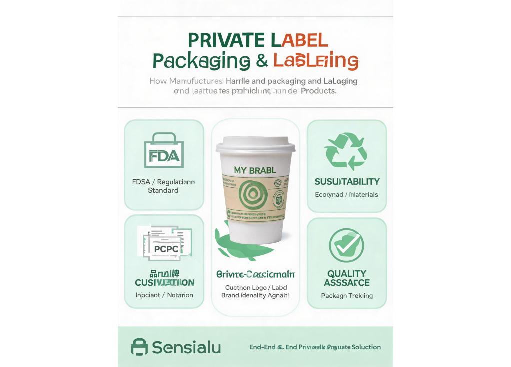 How do manufacturers handle packaging and labeling requirements for private label products?
