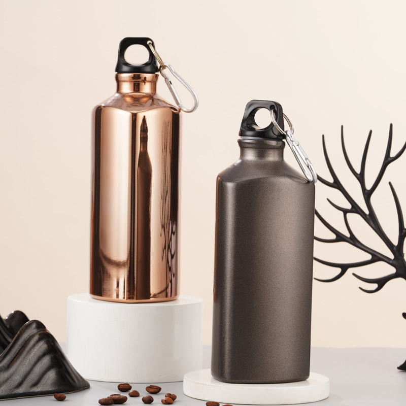 17oz Triangular Aluminum Water Bottle with Carabiner Outdoor