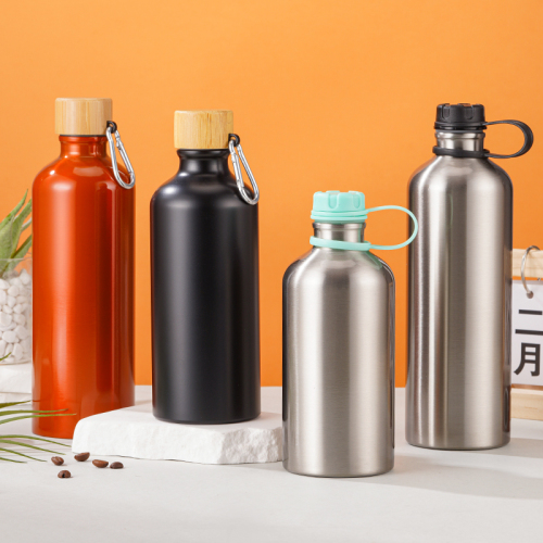25oz Stainless Steel Insulated Bottle Bamboo Lid Carabiner