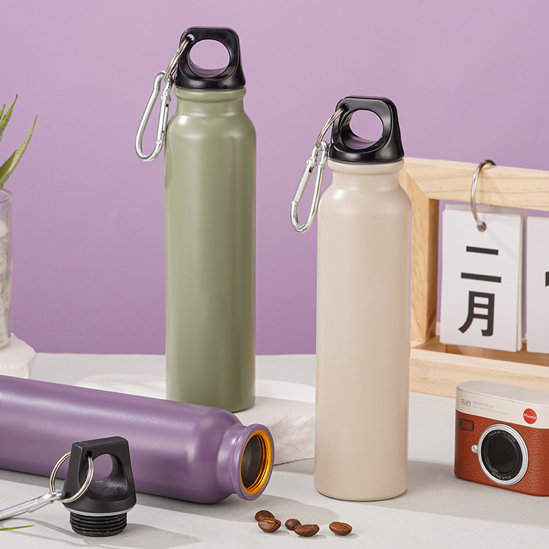 7oz Aluminum Water Bottle with Carabiner, Leakproof, BPA-Free