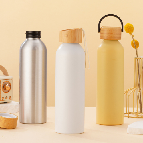 20oz Eco Bamboo Top Aluminum Sports Bottle with String