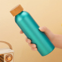 20oz Eco Bamboo Top Aluminum Sports Bottle with String