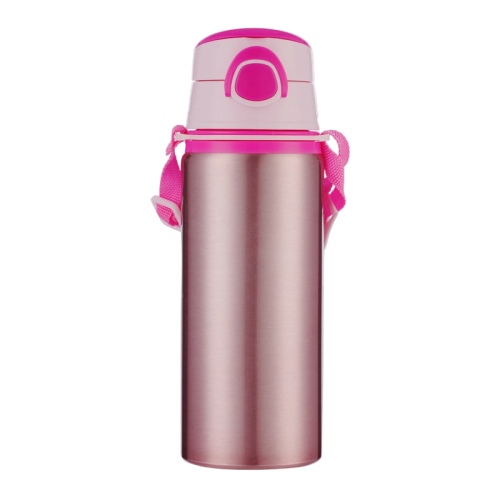 24oz Kids Aluminum Water Bottle with One-Touch Cap and Strap