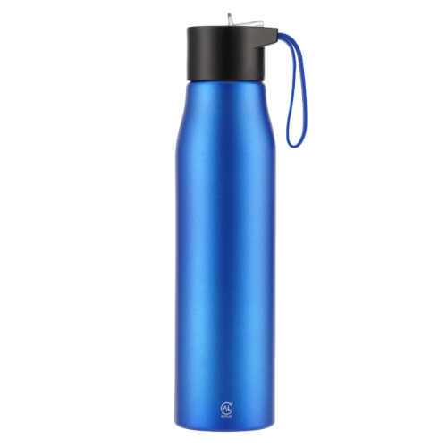 24oz Outdoor Spout-top Silicone-strap Lightweight Aluminum Water Bottle