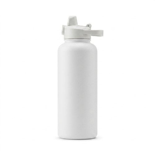 Wholesale 32oz Stainless Steel Water Bottle - One-Touch Flip Top, Leak-Proof, Easy Clean White Flask for Gym, Office & Outdoor