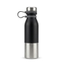 Wholesale 24oz Stainless Steel Water Bottle - Black & Silver Two-Tone, Insulated Flask with Handle for Hiking, Camping & Outdoor