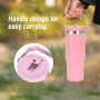 USA Warehouse Hot Pink 30oz Double Wall Stainless Steel Vacuum Powder Coated Tumbler Mugs Water Bottle W/ Flip Handle Lids 6pcs