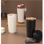 Custom Logo 500ml Coffee Cup 316 Stainless Steel Insulated Bottle with Ceramic Inner Liner Sippy Straw Personalized Milk Tea Mug