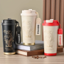 Custom Logo 500ml Coffee Cup 316 Stainless Steel Insulated Bottle with Ceramic Inner Liner Sippy Straw Personalized Milk Tea Mug