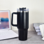 Custom Logo H1.0 40 oz Double Walled Insulated Vacuum Stainless Steel 40oz Tumbler Personalized Mug With Straw Handle and Lid