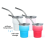 China RTS Cold Color Change 2.5oz Mini Shot Glass Tumbler Single Wall Stainless Steel Mini Cup with Metal Straw and White Box