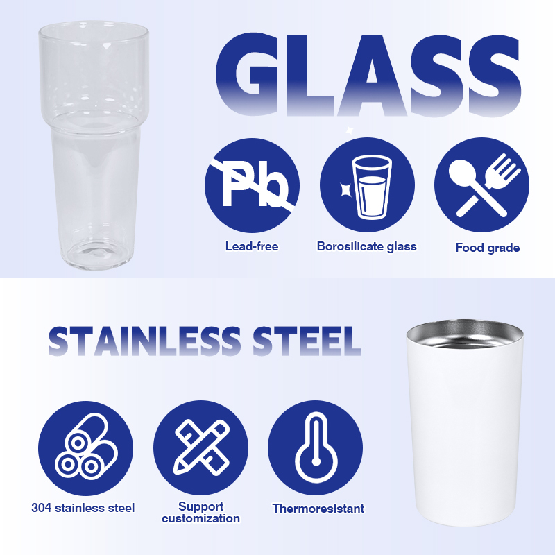 Termos De Sublimacin 25oz Glass Water Bottle 2 in 1 Stainless Steel  15oz Sublimation Blanks Travel Coffee Cup Tumbler