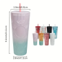 Custom BPA Free 24oz Plastic Double Wall Cup Mixed Colors Reusable Water Cup Double Wall Plastic Cup with Straw