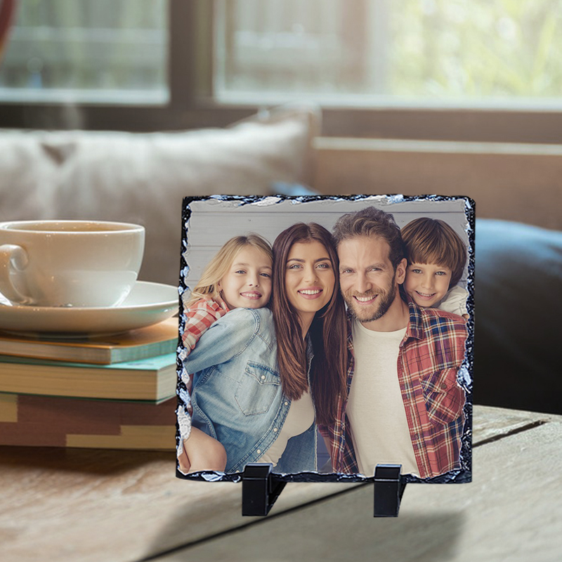 USA Warehouse Sublimation Slate Blanks 15*15cm Plaque Diy Picture Photo Rock Stone Slates Crafts Sublimation Photo Slate